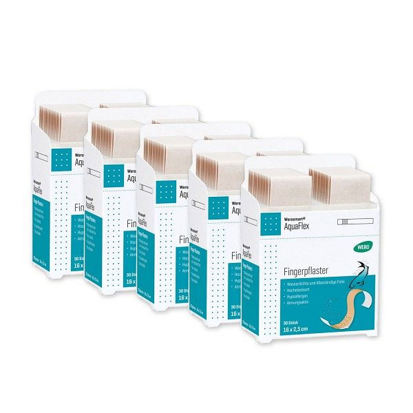 WERO Werosmart AquaFlex Fingerpflaster, 16 x 2,5 cm, VE: 5 x 30 Stück, 170212