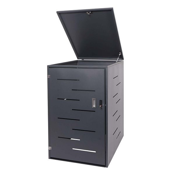 Mendler XL 1er-/2er-Mülltonnenverkleidung HWC-E83, Mülltonnenbo, erweiterbar 108x66x94cm, anthrazit, Stahl 39kg, 73388+73389