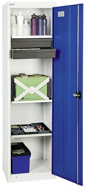 stumpf Werkzeug- und Materialschrank Serie 3000, 7035/5010, 2 Schubladen 100 mm, 3 Wannenböden, 3005174