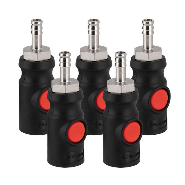 Airpress Sicherheitskupplung für Schlauch 10 mm Euro 7,2 – 5er Set – Druckknopf, 43E810-5