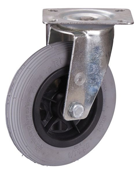VARIOfit Lenkrolle mit Luftreifen, 150 x 30 mm, grau, auf Stahlfelge, lpl-150.001