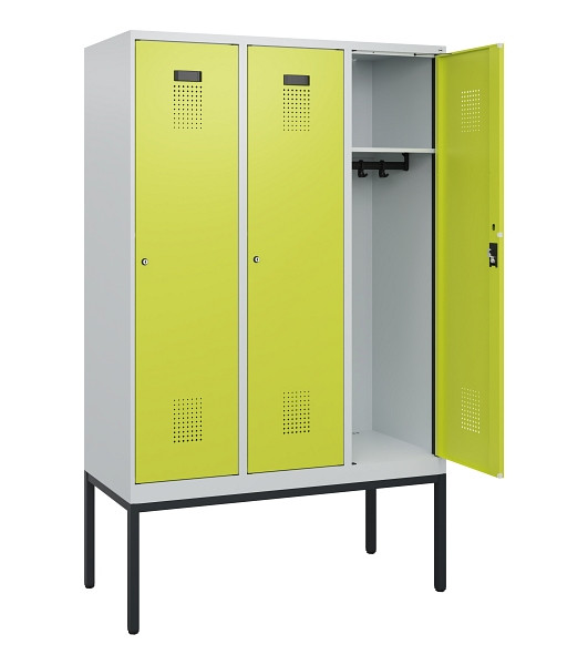 C+P Spind Evolo PLUS, Gestell, 3 Abteile, 1950x1200x500mm, 7035/0024, Zylinderschloss, 0490305-32 S10042