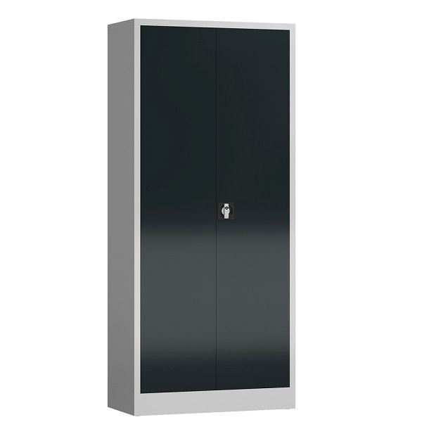 Lüllmann ClassiX Flügeltürenschrank, 1800 x 800 x 380 mm, lichtgrau/anthrazitgrau, X-530338
