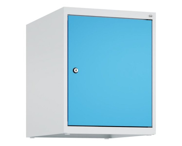 C+P Schrankaufsatz Classic PLUS, Aufsatzschrank, 7035/5012, Zylinderschloss, 500x400x500mm, 1 Abteil, 080090-12 S10019