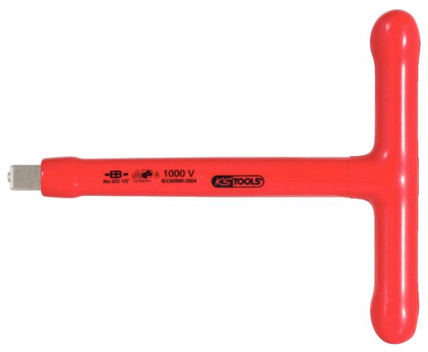 KS Tools 1/2" T-Griff-Aufsteckschlüssel mit Schutzisolierung und Schraubenarretierung, 200mm, 117.1205