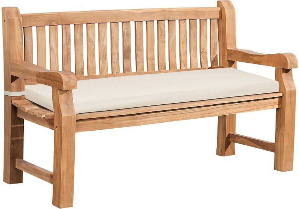 CLP Teakbank Jackson mit Sitzkissen 150 cm teak, creme, 327268