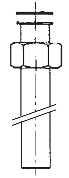 Benkiser Ablauf komplett für Artikel 6552180 mit Spülrohr 180mm lang, Dichtung und 6-kant Überwurfmutter, 0645837
