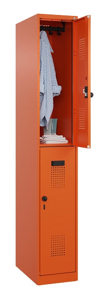 C+P Doppelstöckiger Spind Evolo PLUS, 2 Fächer, 1850x300x500mm, 2004/2004, Drehriegel, 049300-10 S10023