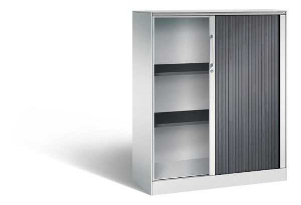C+P Rollladenschrank Asisto, H1310xB1000xT435mm, Farbe: Lichtgrau / Schwarzgrau, Bügelgriff, 3 OH, 143032-000 S10095