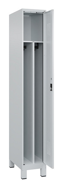 C+P Spind Evolo PLUS, mit Füßen, 1 Abteil, 1950x300x500mm, 7035/7035, Verschluss Zylinderschloss, 049010-10F S10040