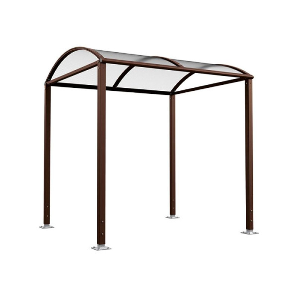 STEIN HGS PROCITY® Fahrradüberdachung Vierkantrohr „M” Grundmodell, mit LED, Braun Ral 8017, 78358.0016