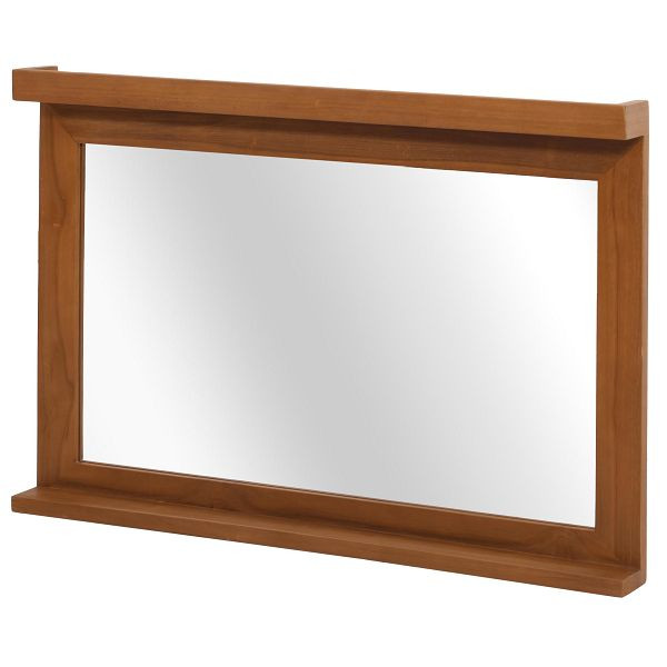 Mendler Teak-Wandspiegel HWC-M87, Bad-/Flurspiegel, Holzrahmen, hochwertiges B-Grade-Teak (Kernholz, 20-30 Jahre), 70x100cm, 106759