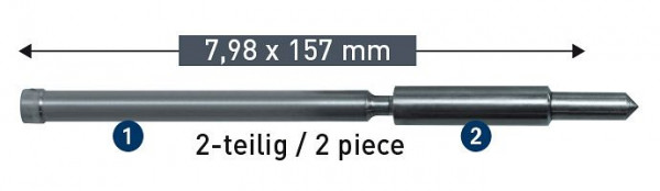 Karnasch Auswerferstift 7,98x157mm 2-teilig, VE: 2 Stück, VE: 2 Stück, 201428