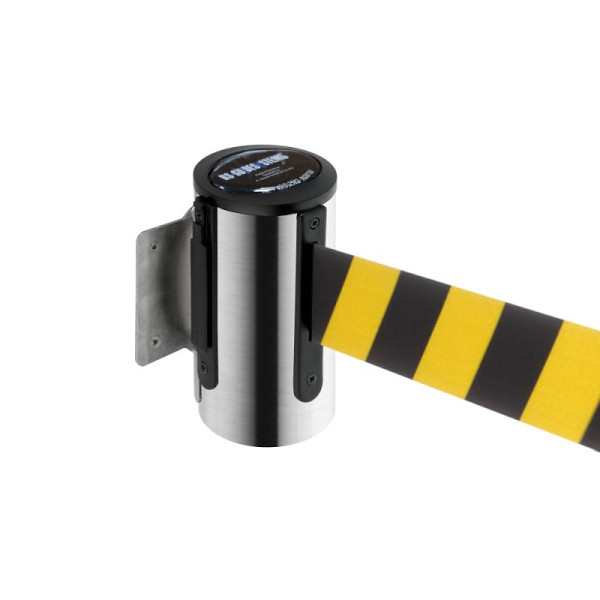 Stein HGS Wandgurtkassette -P-Line Future-, edelstahl, schwarz/gelb diagonal (schraffiert), mit magnetischem Gurtendstück, 12850s-1704