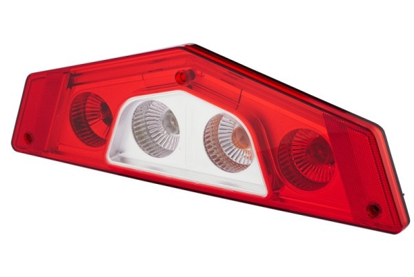 HELLA Heckleuchte, Caraluna X, Hybrid, 12V, Einbau/geschraubt, Lichtscheibenfarbe: glasklar/rot, Stecker: Schutz-Kontakt-Stecker, rechts, 2VP 012 570-121