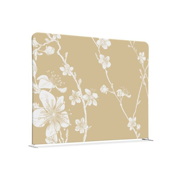 Showdown Displays Textil Raumteiler 200-150 Doppel Abstrakte Japanische Kirschblüte Beige, ZWS200-150SSK-DSI6