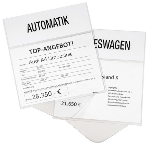 Eichner Preis- und Werbe- Display für DIN A4 Querformat, 1 VE: 5 Stück, 9219-01079