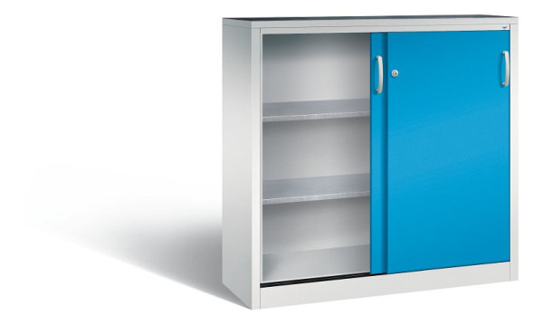 C+P Schiebetürenschrank Acurado, H1200xB1200xT400mm, Farbe: Lichtgrau / Lichtblau, Bügelgriff, 2047-09 S10024