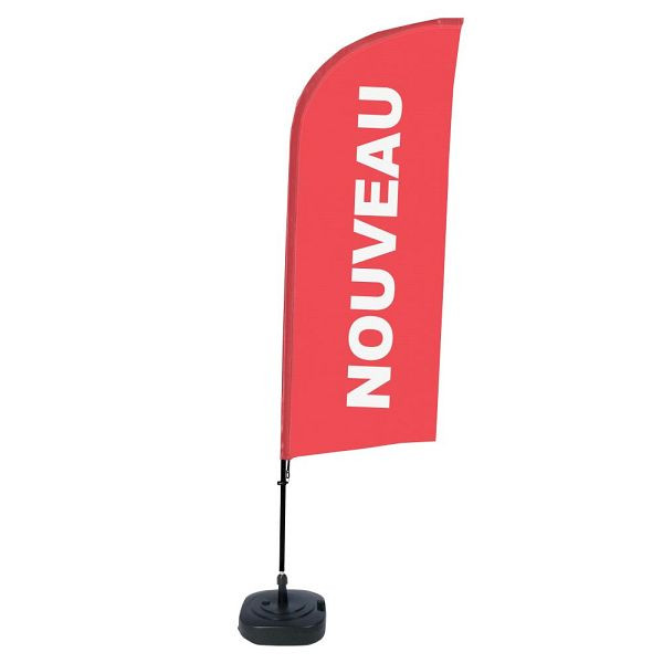Showdown Displays Beachflag Alu Wind Komplett-Set Neu Rot Französisch ECO, BFAW310-WT21-I502ECO