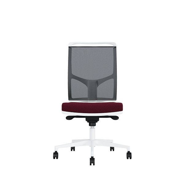 Bisley Bürodrehstuhl Zed, Weißes Kunststoff, Ohne Armlehnen, Fußkreuz aus Kunststoff, NE0234 bordeaux, ZEDKSWNE0234