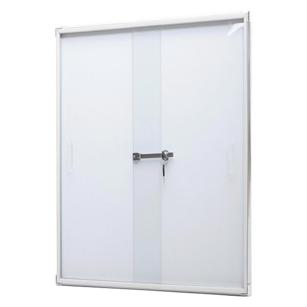 Mendler Schaukasten HWC-Q50, Magnettafel Whiteboard Memoboard Pinnwand, Aluminium abschließbar inkl. Zubehör 96x66x9cm, 122947