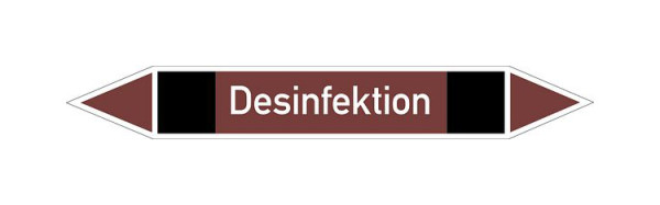 Schilder Klar Rohrleitungskennzeichen Desinfektion, 100x15 mm Folie selbstklebend, 101665/60