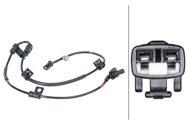 HELLA Sensor, Raddrehzahl, 12V, 2-polig, Kabel: 970mm, mit Halter, 6PU 012 679-701