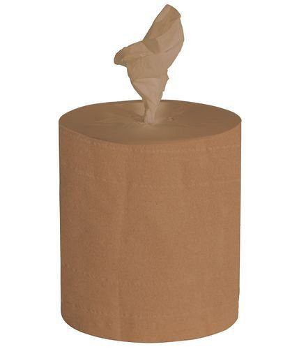 DENIOS Reinigungstuch aus Recyclingpapier, mit EU-Ecolabel, 2-lagig, braun, 1 Palette, 28 Rollen à 480 m, 289753