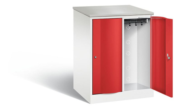 C+P XL-Schließfachschrank Resisto, H1077xB772xT640mm, Farbe: Verkehrsweiß / feuerrot, 8271-273 S10075