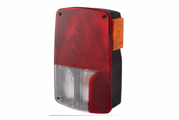 HELLA Heckleuchte, Glühlampe, 12V, Anbau/geschraubt, Lichtscheibenfarbe: weiß/rot, Kabel: 200mm, Stecker: Rundstecker, rechts, 2VP 998 233-281