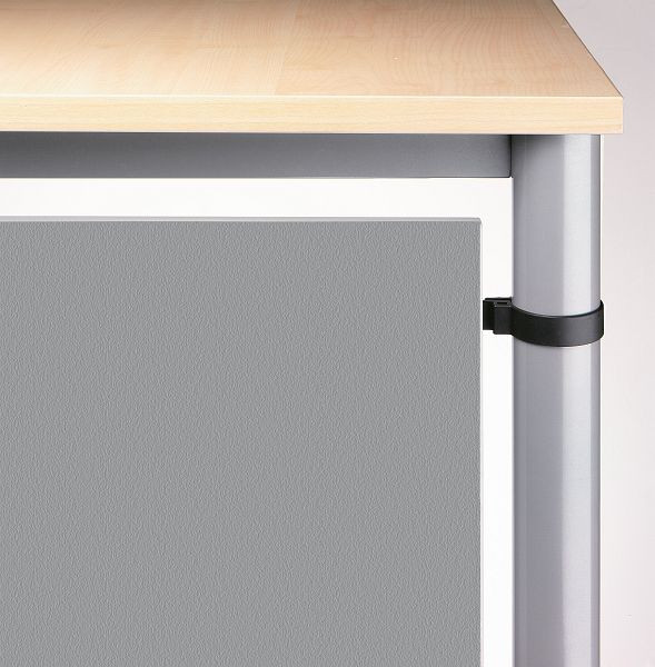 Hammerbacher Sichtblende Silber H=40cm, passend für Schreibtisch HS12, VHR12/S