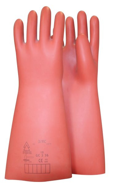 KS Tools Elektriker-Schutzhandschuh mit mechanischen und thermischen Schutz, Größe 10, Klasse 2, rot, Länge: 360 mm, 117.0093
