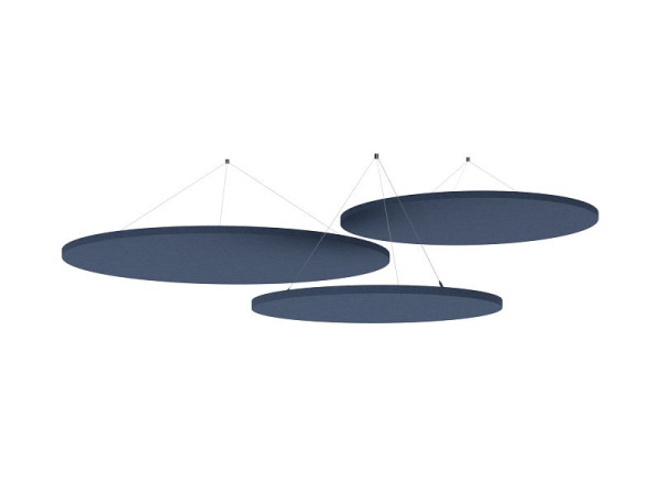 Hammerbacher Akustik Deckensegel, rund, Bundle 1, Farbe: Blau-meliert, Filzoptik, VADSRB1/5U