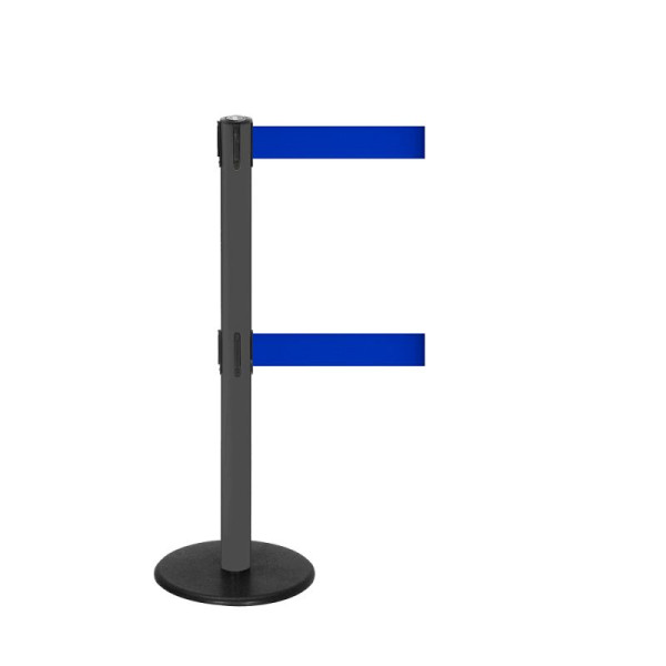 Stein HGS Personenleitsystem -P-Line Duo-, anthrazit, blau, mit Gurtendstück (Standard), Gurtlänge: 2 x 4 m, 36403-0302