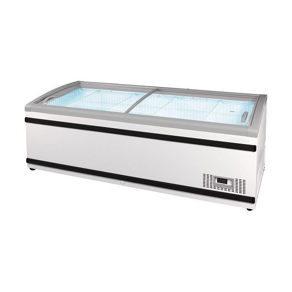 Vaiotec TOPLINE Tiefkühltruhe 900 mit Glasschiebedeckel, Weiß, LED, Breite: 1700 mm, 11645
