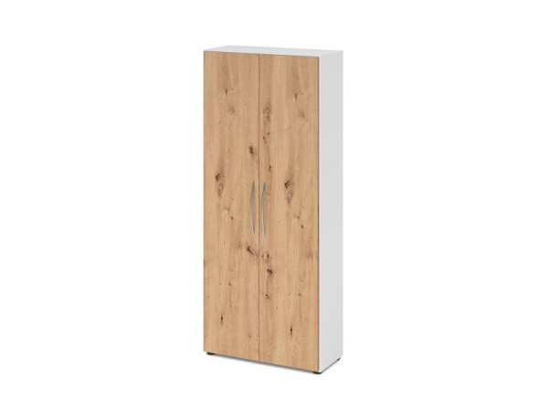 Hammerbacher Schrank 5OH 34, 6cm tief BM Weiß/Asteiche, V4100/W/R/BM