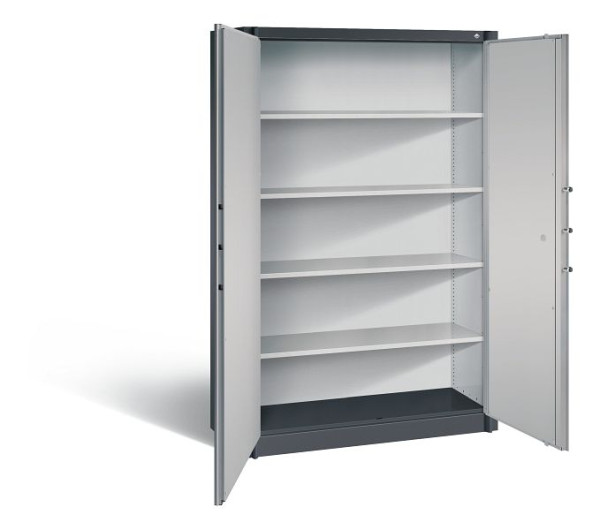 C+P Feuerschutzschrank Certos, H1950xB1200xT500mm, Farbe: Schwarzgrau / Weißaluminium, Klinkengriff, 5 OH, 1180-00 S10065