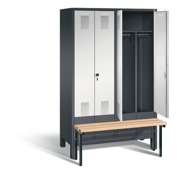 C+P Schwarz-Weiss-Spind Evolo, H1850xB1190xT815mm, Farbe: Schwarzgrau / Lichtgrau, 48032-40 S10048