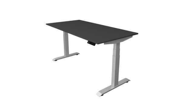 Kerkmann Sitz-Stehtisch B 1600 x T 800 mm, elektrisch höhenverstellbar von 640-1290 mm, anthrazit, 10040613