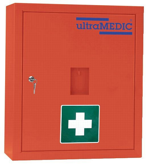 ultraMEDIC Anbau-Verbandschrank ultraTOP-LOCKER "023", mit Füllung DIN 13169, orange, SAN-0069-OR