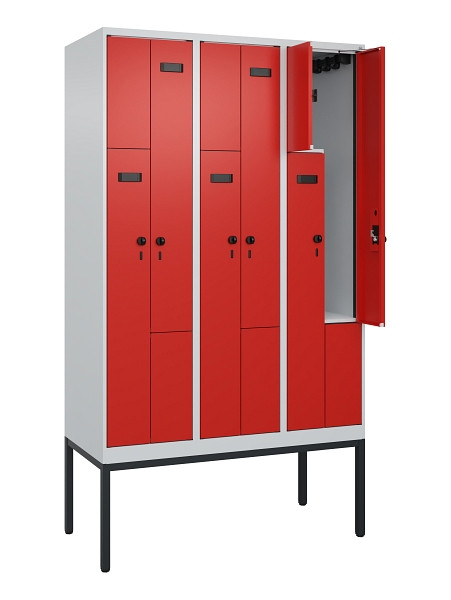 C+P Z-Spind Evolo PLUS, Gestell, 6 Fächer, 2120x1200x500mm, 7035/3020, Drehriegel, 0490337-326 S10012