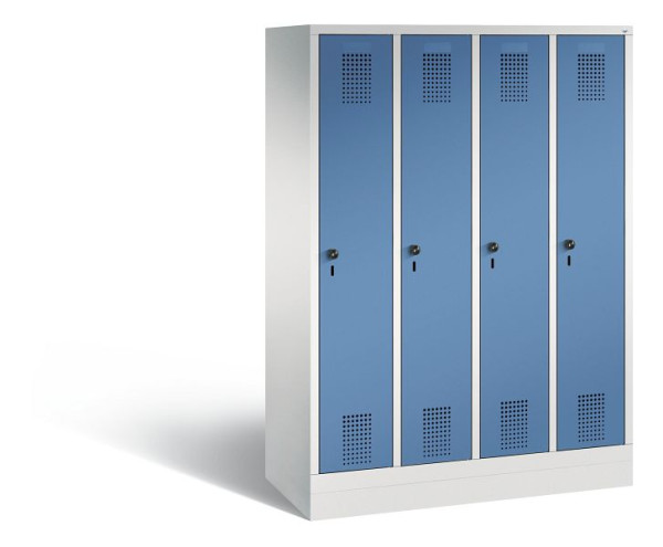 C+P Spind Evolo, 4 Abteile, H1600xB1190xT500 mm, Grau/Fernblau, 480206-40 S10077