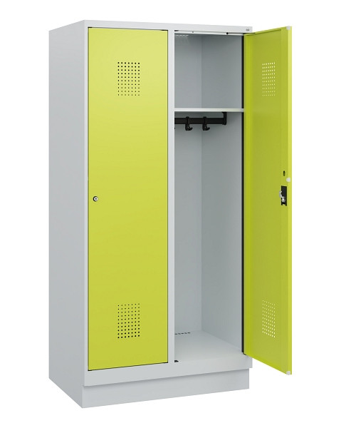 C+P Spind Evolo PLUS, Sockel, 2 Abteile, 1630x800x500mm, 7035/0024, Zylinderschloss, 0490205-22 S10042