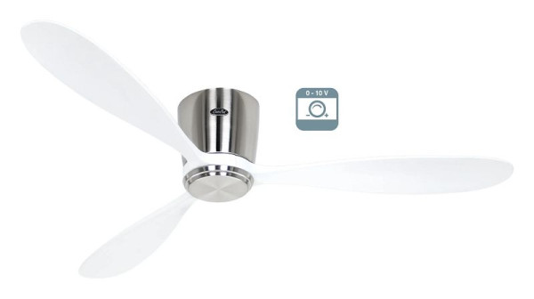 CasaFan Deckenventilator Eco Plano Wood Chrom gebürstet-Massivholz Lack weiß 0 - 10 V, 3132891