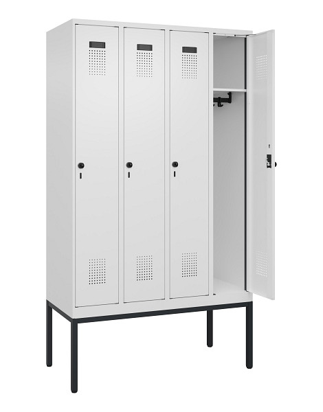 C+P Spind Evolo PLUS, Gestell, 4 Abteile, 2120x1200x500mm, 9016/9016, Verschluss Drehriegel, Ablageböden 4, 0490307-40 S10020