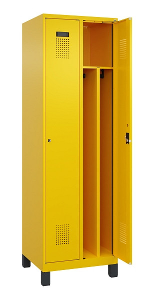 C+P Spind Evolo PLUS, mit Füßen, 2 Abteile, 1950x600x500mm, 1023/1023, Verschluss Zylinderschloss, 049010-20F S10049