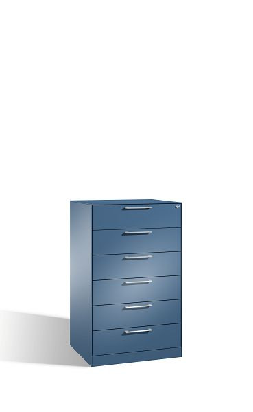 C+P Karteischrank Asisto, H1310xB800xT600mm, Farbe: Fernblau, Bügelgriff, 146223-623 S10129