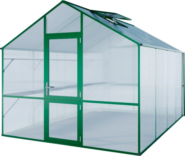 KGT Gewächshaus Lilie IV, moosgrün, 4.29 x 2.97 x 2.68 m, 13400002