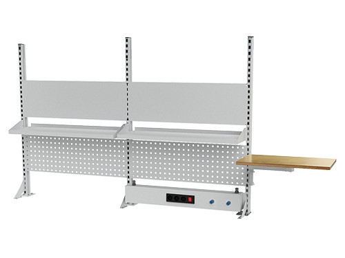Bedrunka+Hirth Multi-Wand-Aufbau Breite 2000, 1x Energiekanal, 2x Magnetwand, 2x Lochwand, 2x Fachboden, 1x Schwenkarm, 03.900.20.21OB