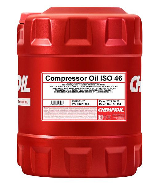 CHEMPIOIL 2901 Kompressoröl ISO 46, VE: 20 l, CH2901-20